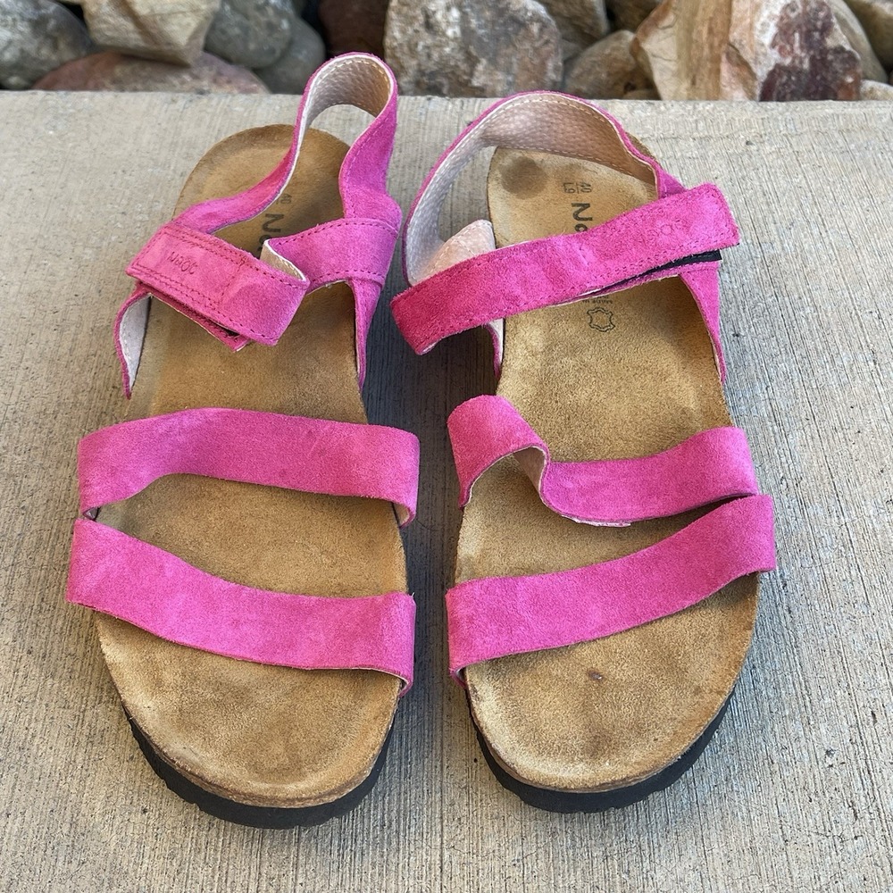NAOT Kayla Fushia Scrappy Sandals Women's Suede Made In Israel Size EU 40 US 9‎